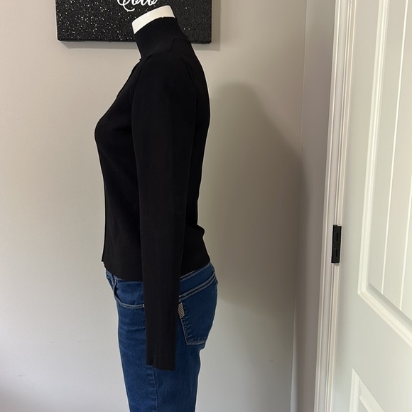 PROENZA SCHOULER Cutout knitted turtleneck sweater black PSWL Top Shirt Sz S - Picture 10 of 16